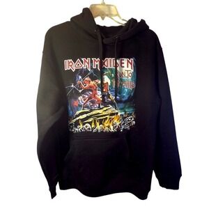 Iron Maiden Run to the Hills Black Hoodie‎ Sweatshirt Graphic Print Size Medium